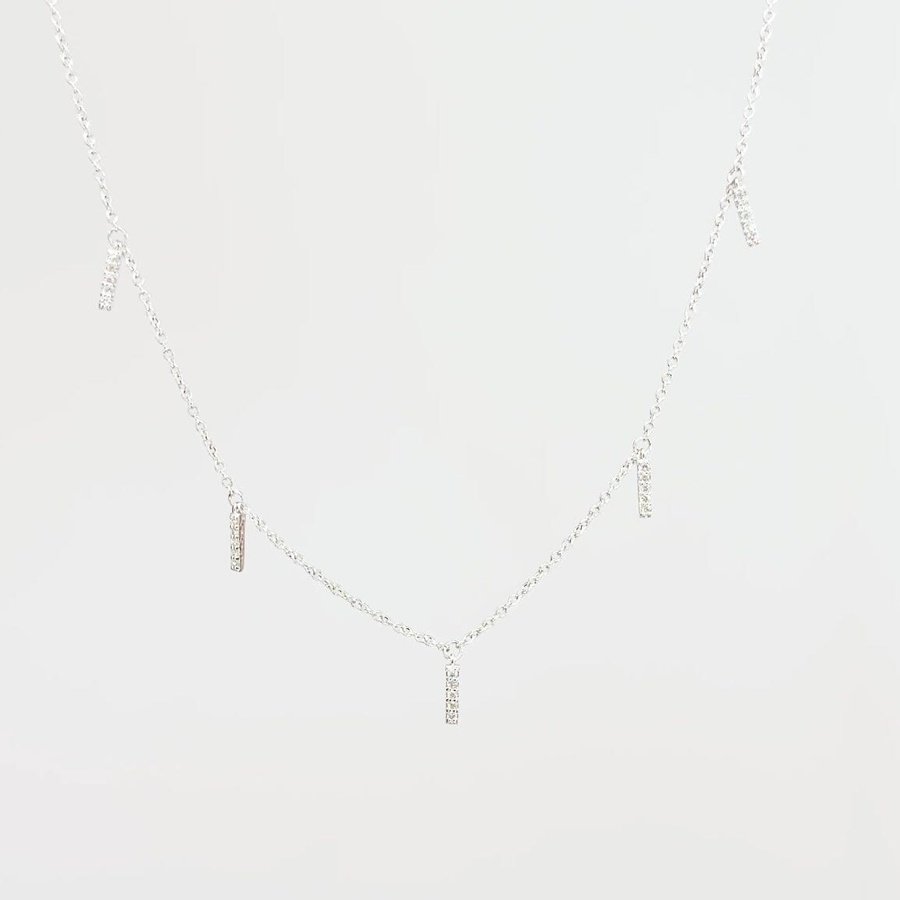 0.12TCW Round Moissanite Drop Necklace