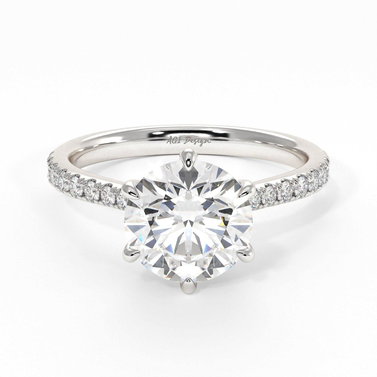 1.50ct Round Brilliant Diamond Hidden Halo Moissanite Engagement Ring