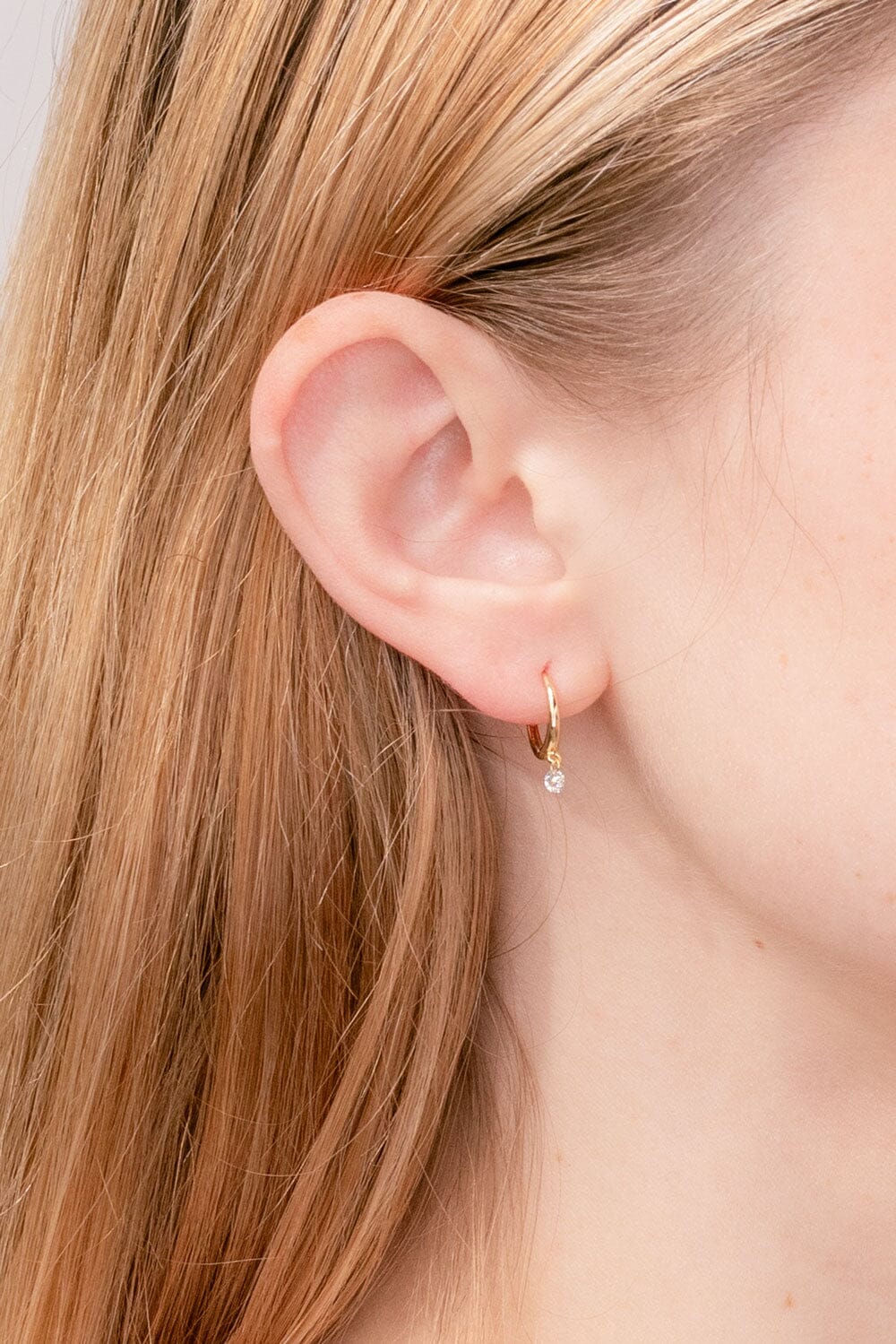 0.34TCW Round Moissanite Drop Huggies Earrings