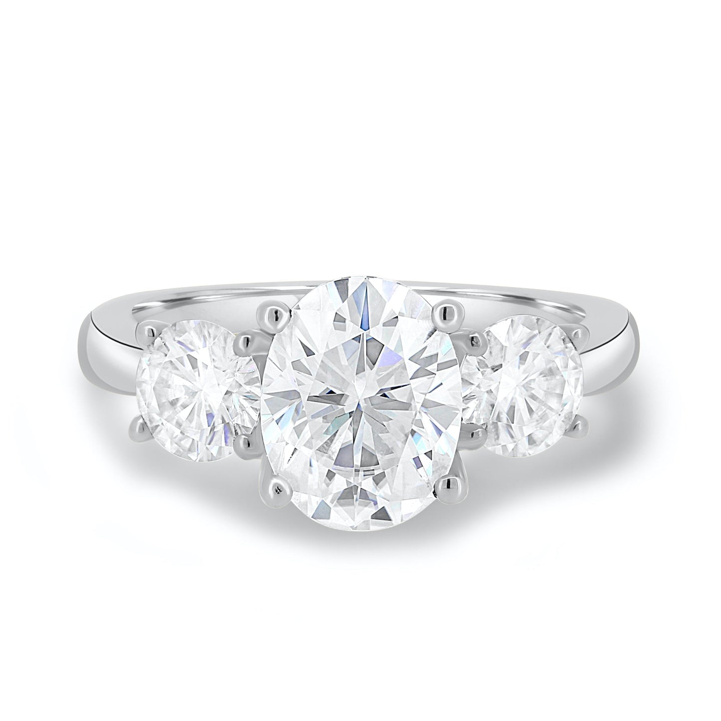 1.91CT Oval Cut Three Stone Moissanite Diamond Engagement Ring