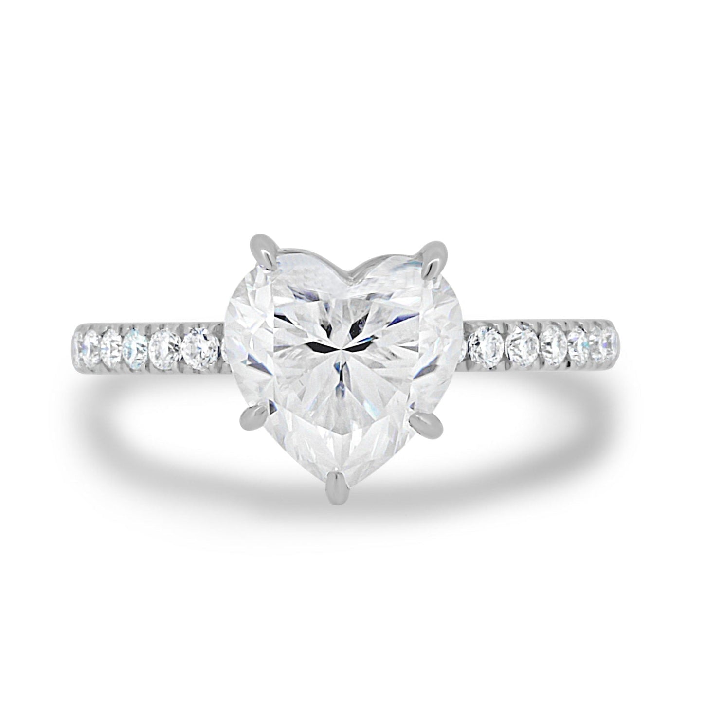 2.50CT Heart Cut 4 Prongs Moissanite Engagement Ring