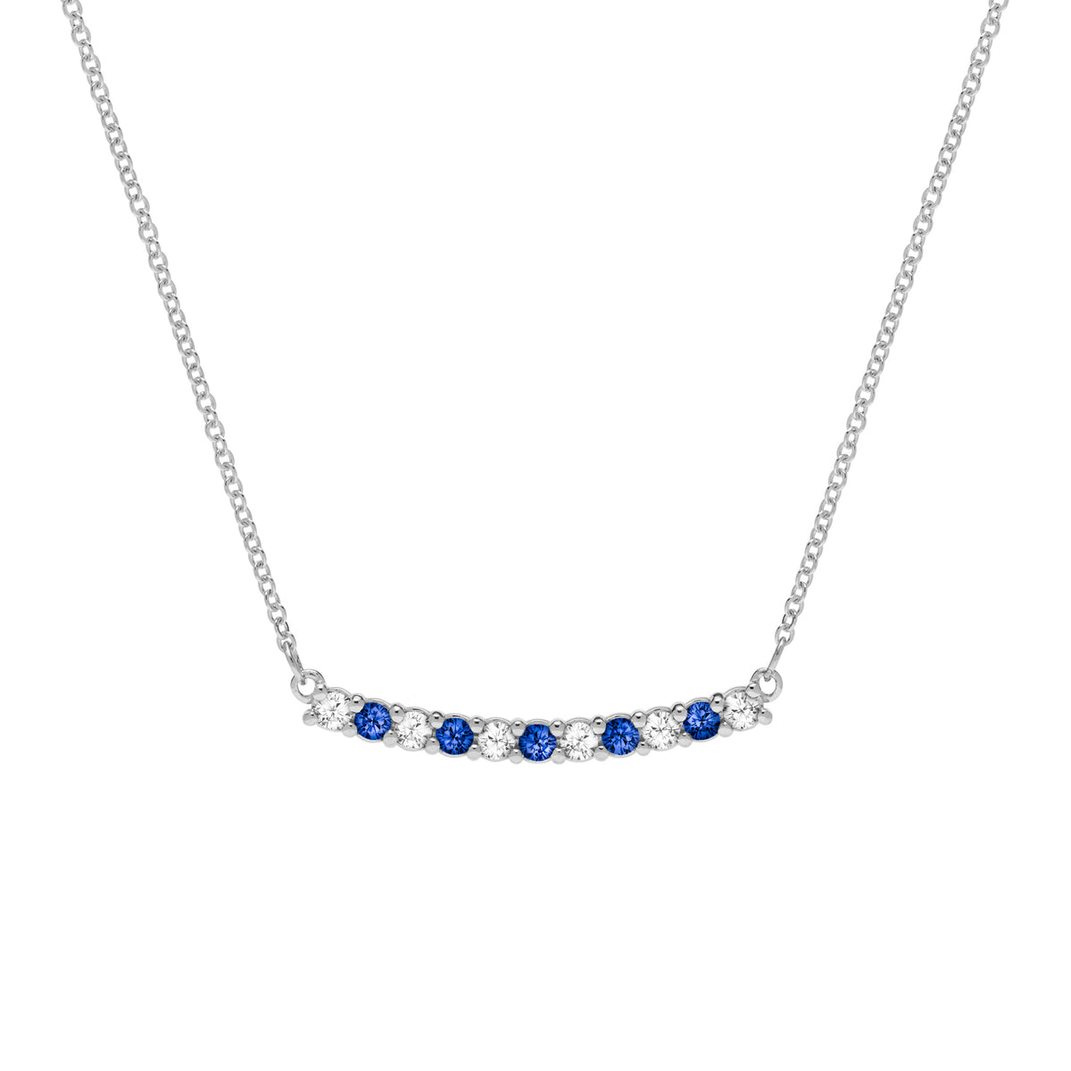 1.32TCW Round Cut Sapphire Moissanite September Birthstone Necklace