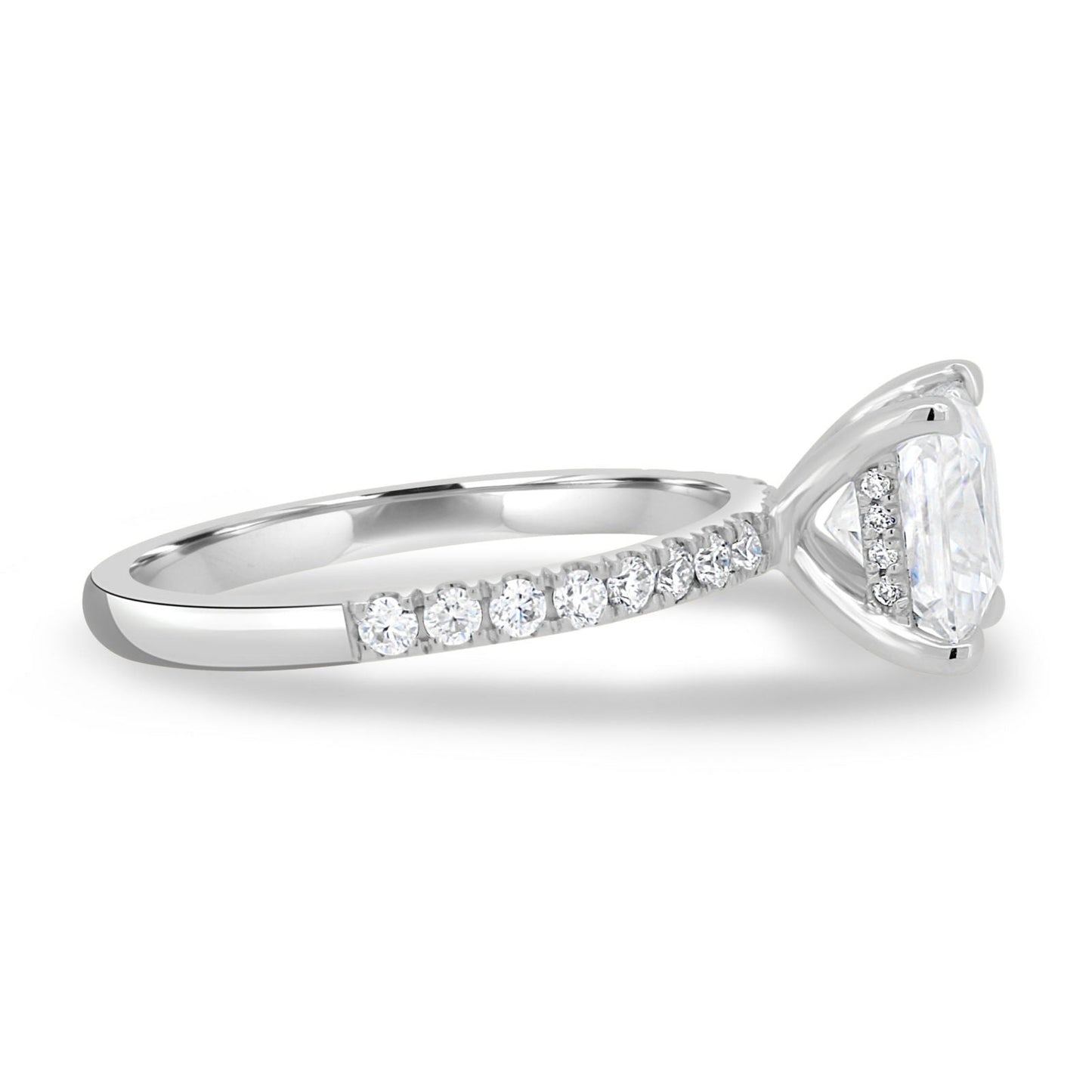 1.75 ct Princess cut Hidden Halo Moissanite Engagement Ring