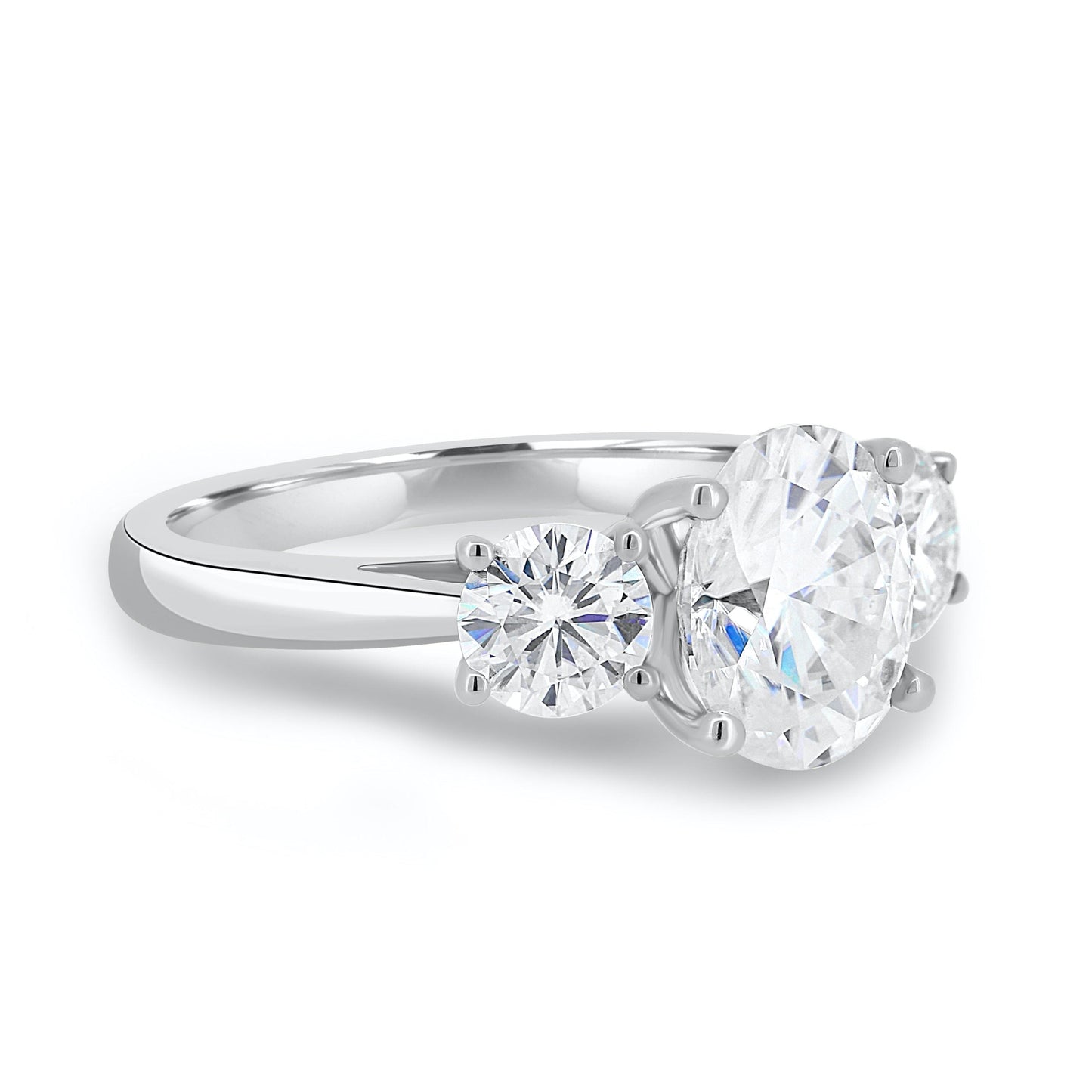 1.91CT Oval Cut Three Stone Moissanite Diamond Engagement Ring