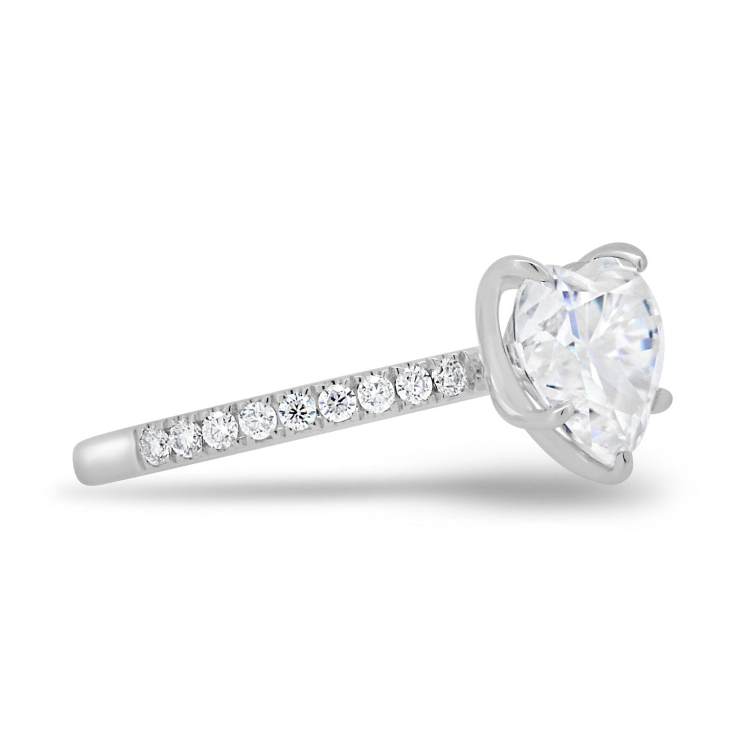 2.50CT Heart Cut 4 Prongs Moissanite Engagement Ring