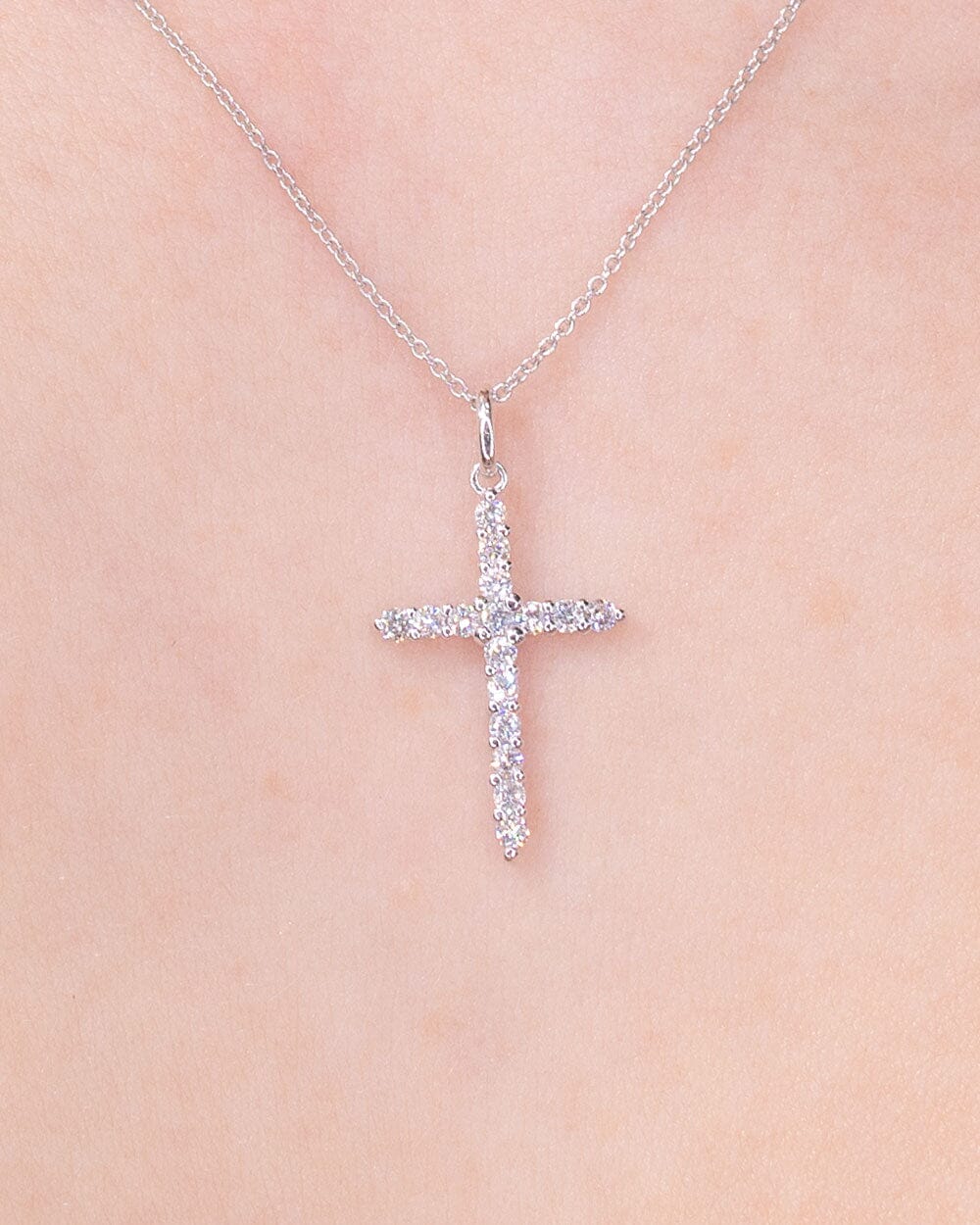 0.31CT Round Moissanite Cross Necklace