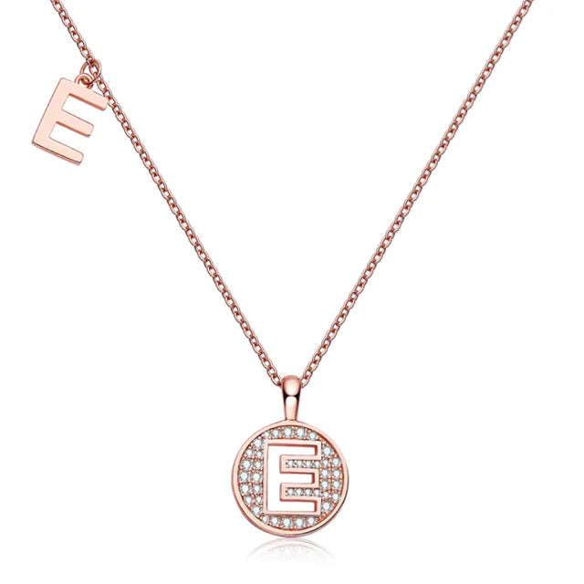 \ E \" Letter Moissanite Diamond Necklace for Women"