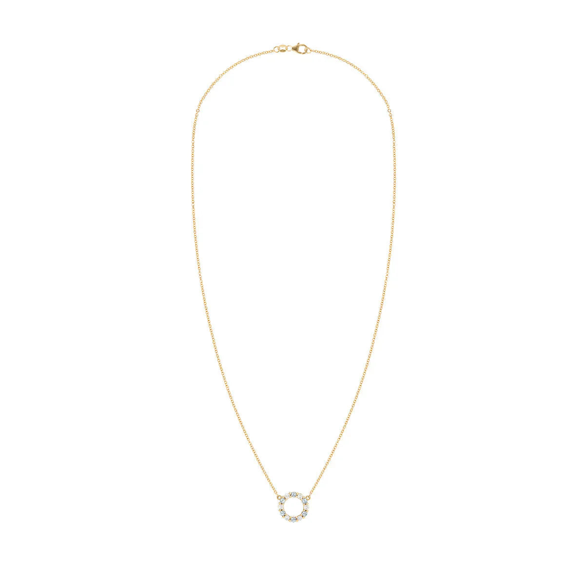 1.45TCW Round Open Circle Moissanite March Birthstone Necklace
