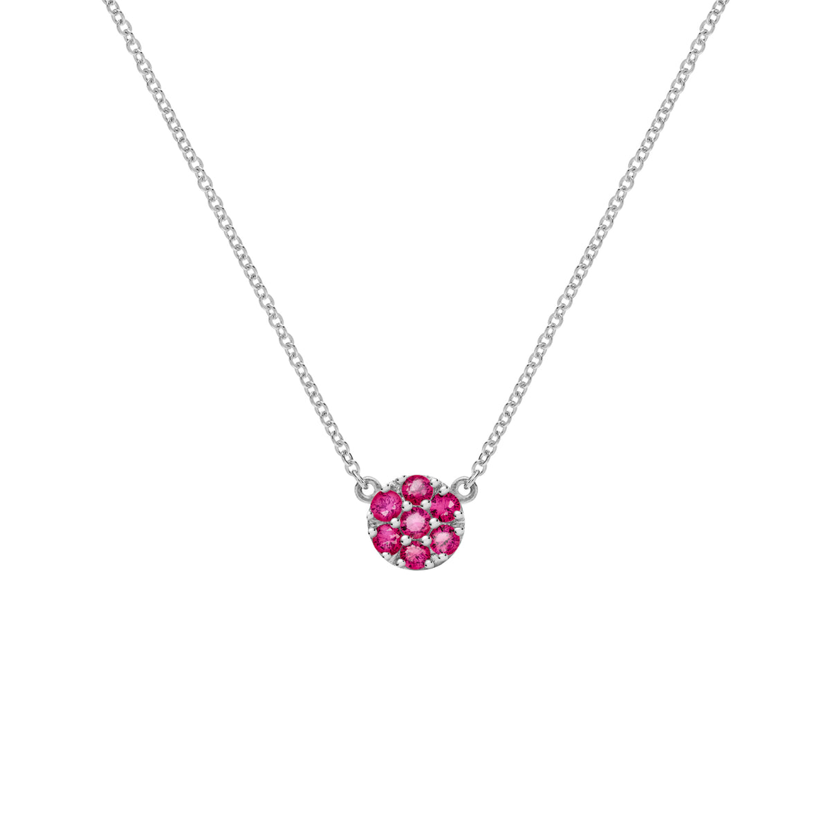 0.70TCW Round Cut Floral Moissanite July Birthstone Necklace