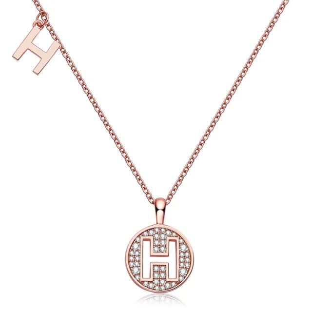 \ H \" Letter Moissanite Diamond Necklace for Women"