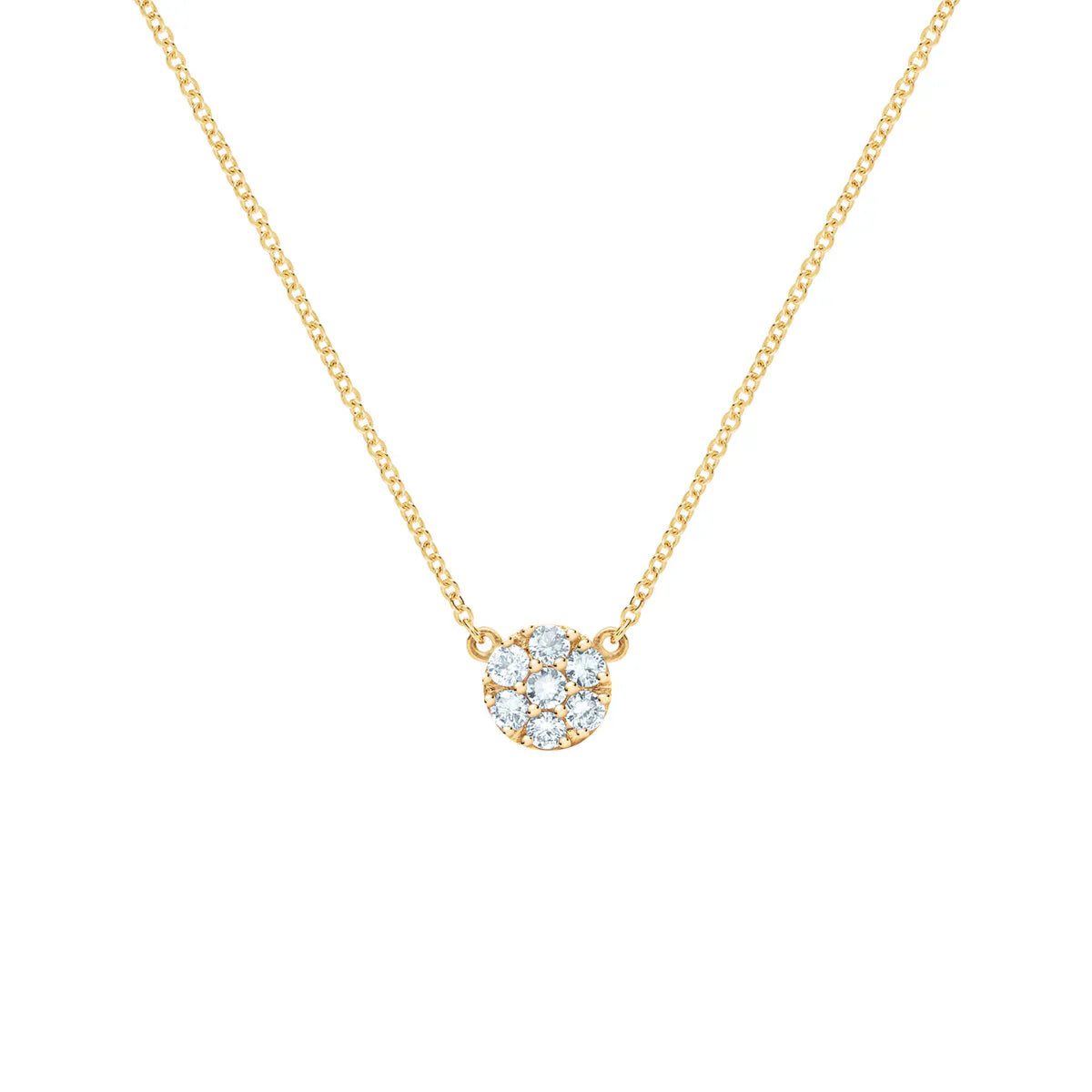 0.84TCW Round Cut Floral Moissanite March Birthstone Necklace