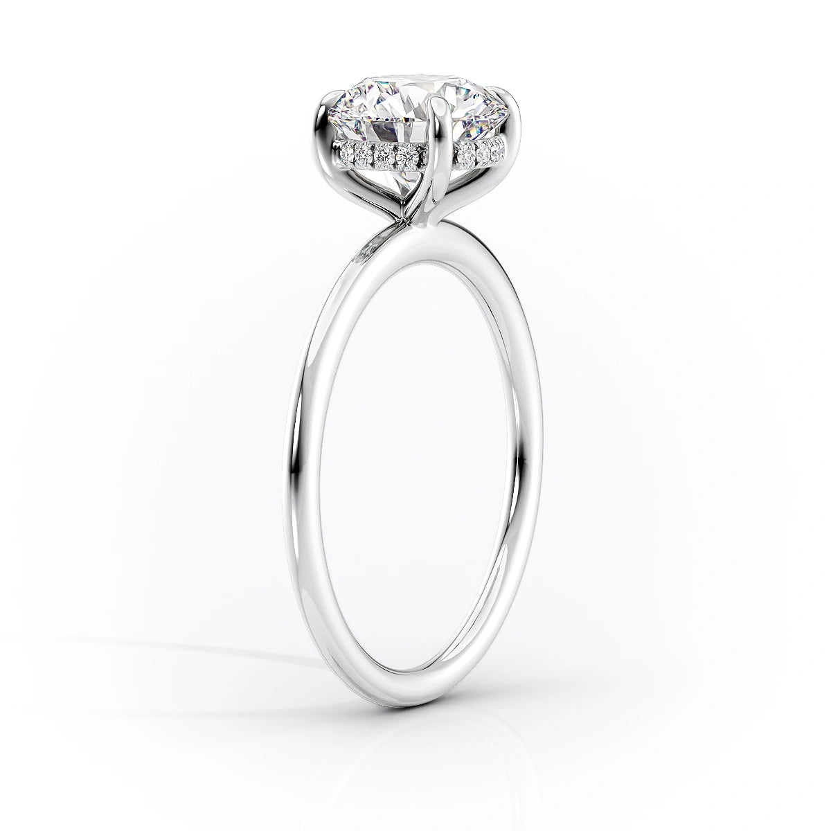 4.0 CT Emerald Moissanite Hidden Halo Engagement Ring