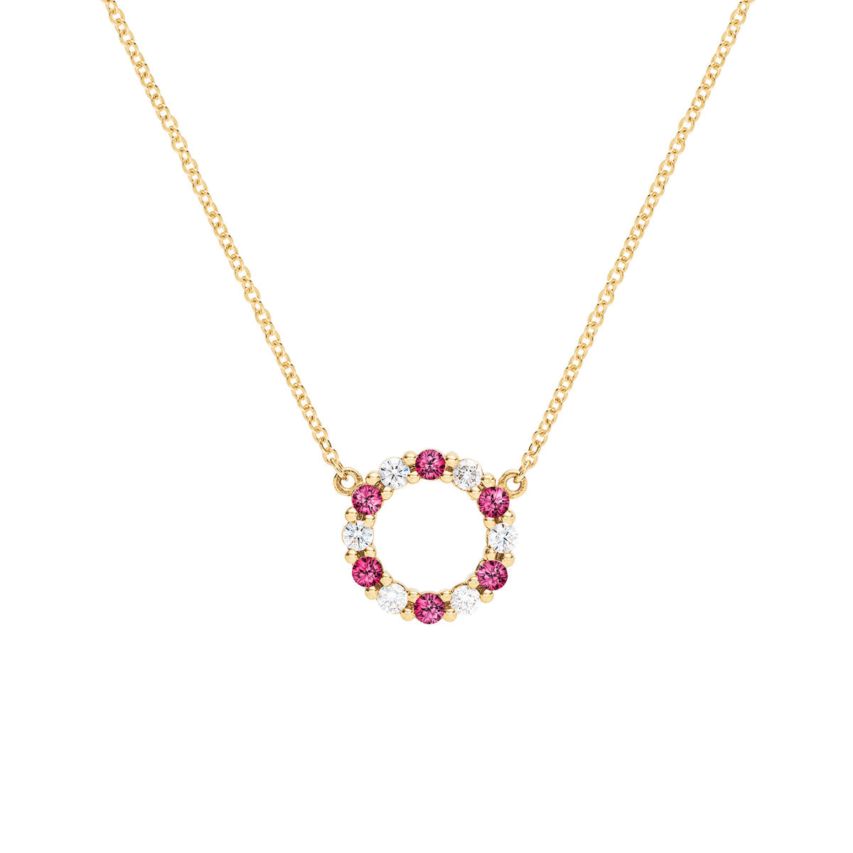 0.36TCW Round Open Circle Moissanite July Birthstone Necklace