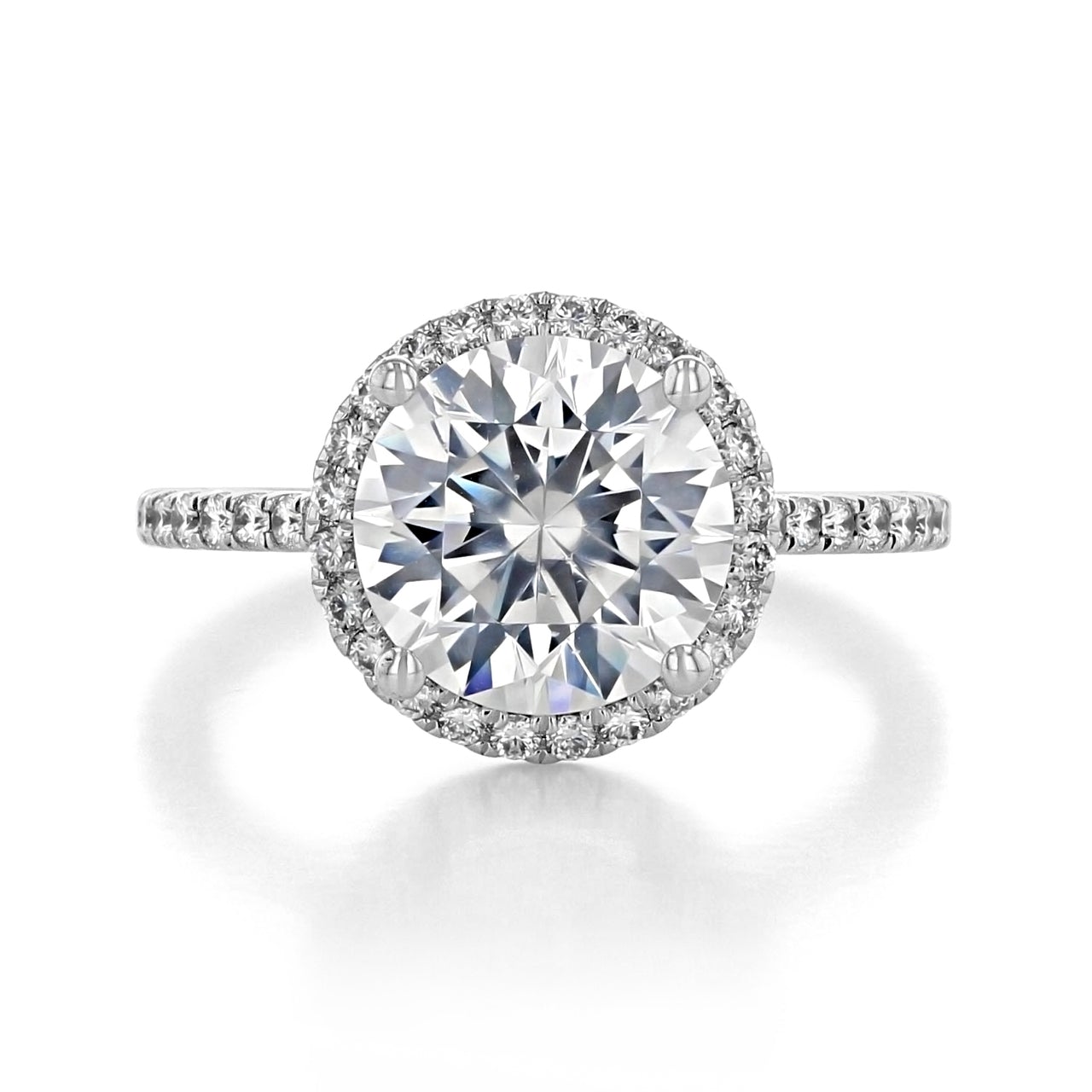 1.93CT Pear Cut Hidden Halo Moissanite Engagement Ring in 18K Rose Gold