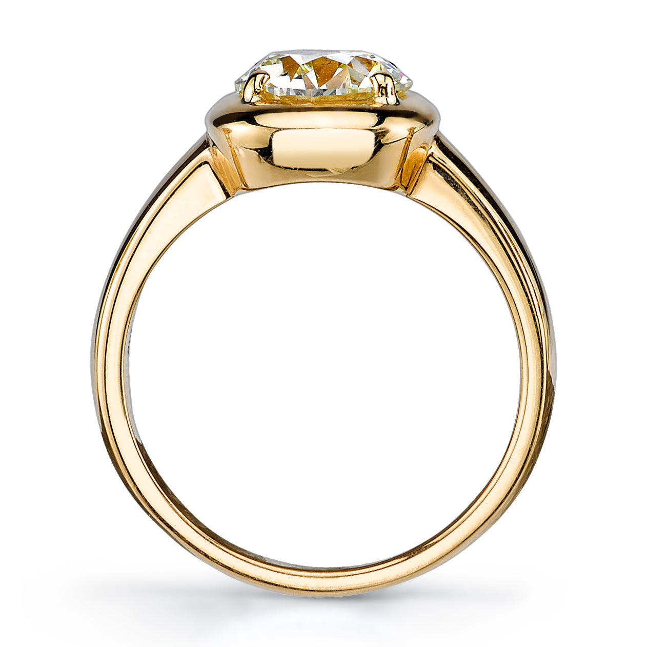 1.86CT Round Cut Solitaire Moissanite Diamond Bezel Engagement Ring