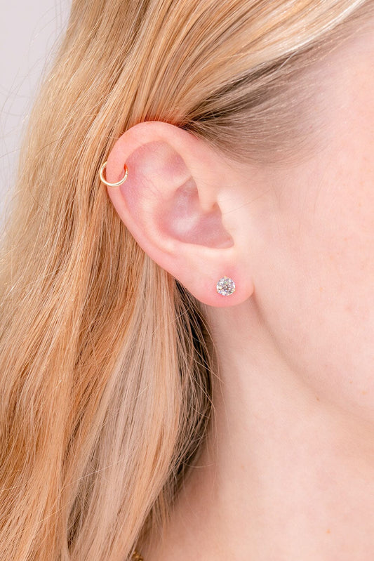 1.0 TCW Round Moissanite Solitaire Stud Earrings