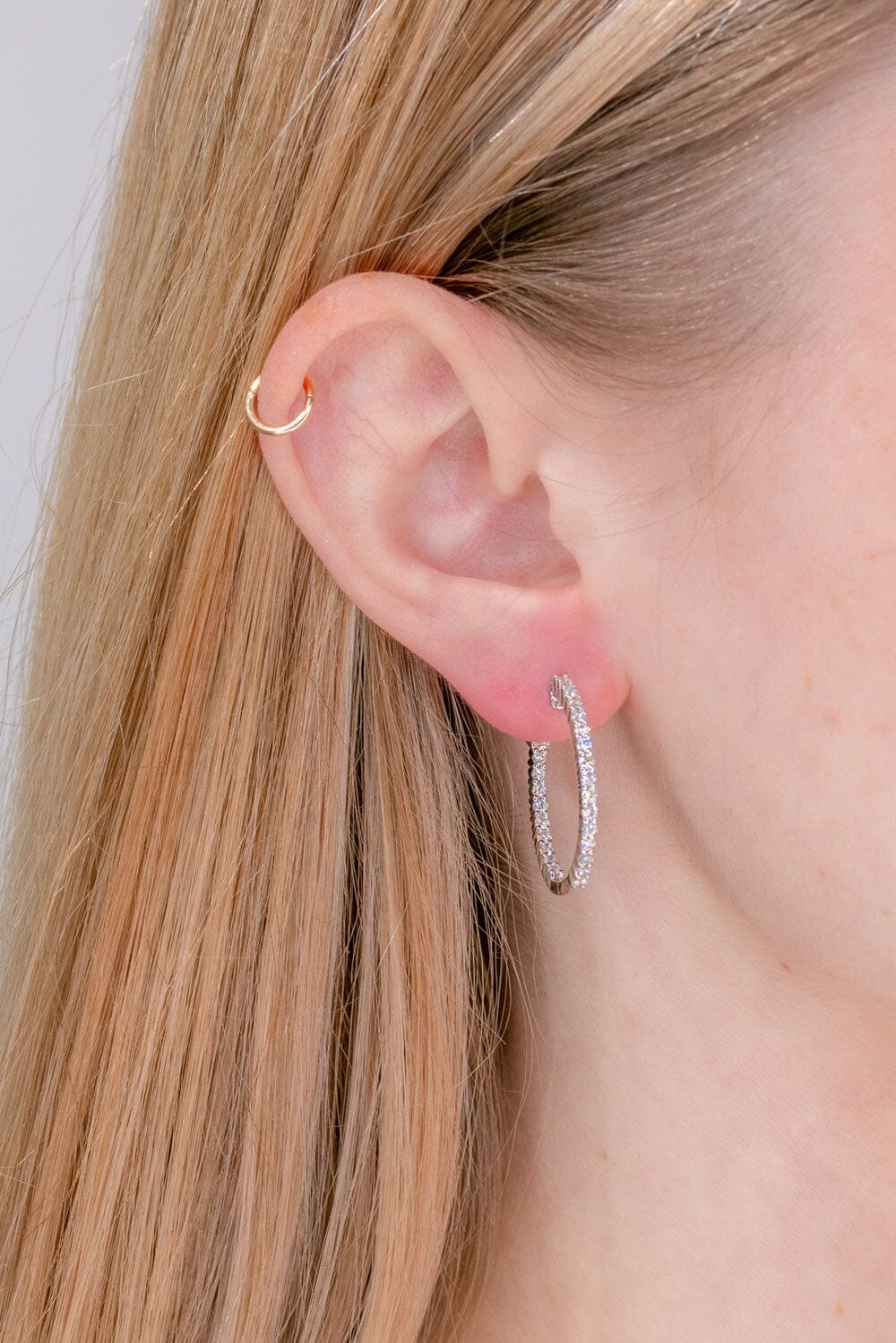 3.0TCW Round Moissanite Hoop Earrings