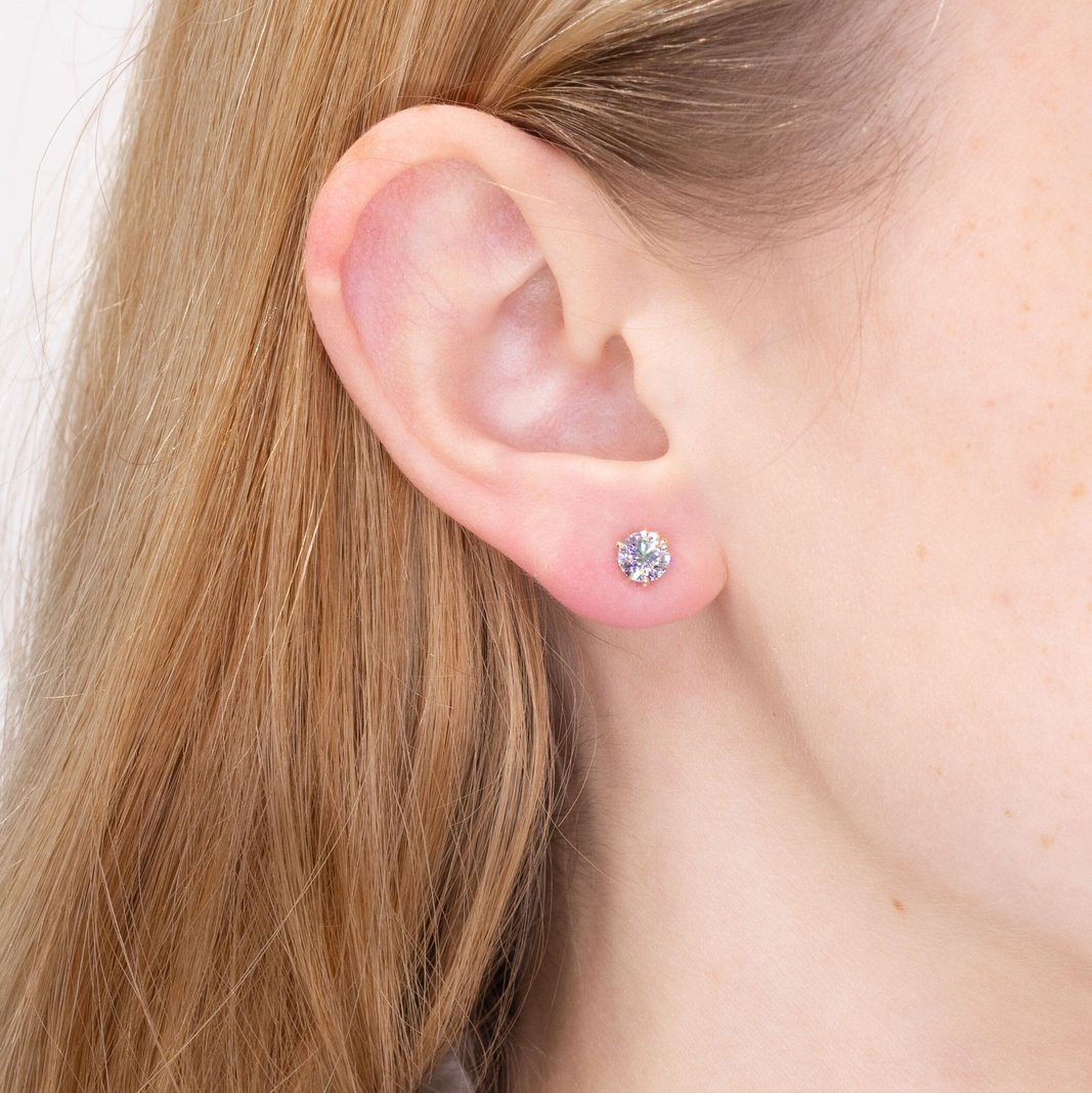 1.02 TCW Round Moissanite Solitaire Stud Earrings