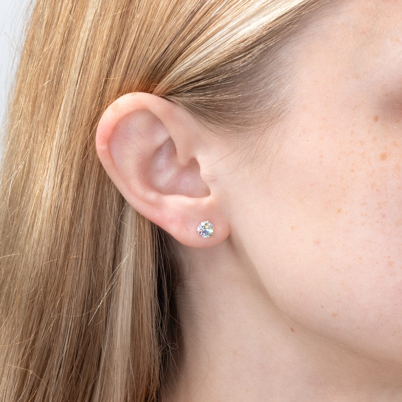 1.05 TCW Round Moissanite Stud Earrings