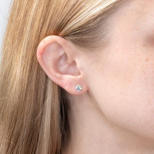 1.05 TCW Round Moissanite Stud Earrings