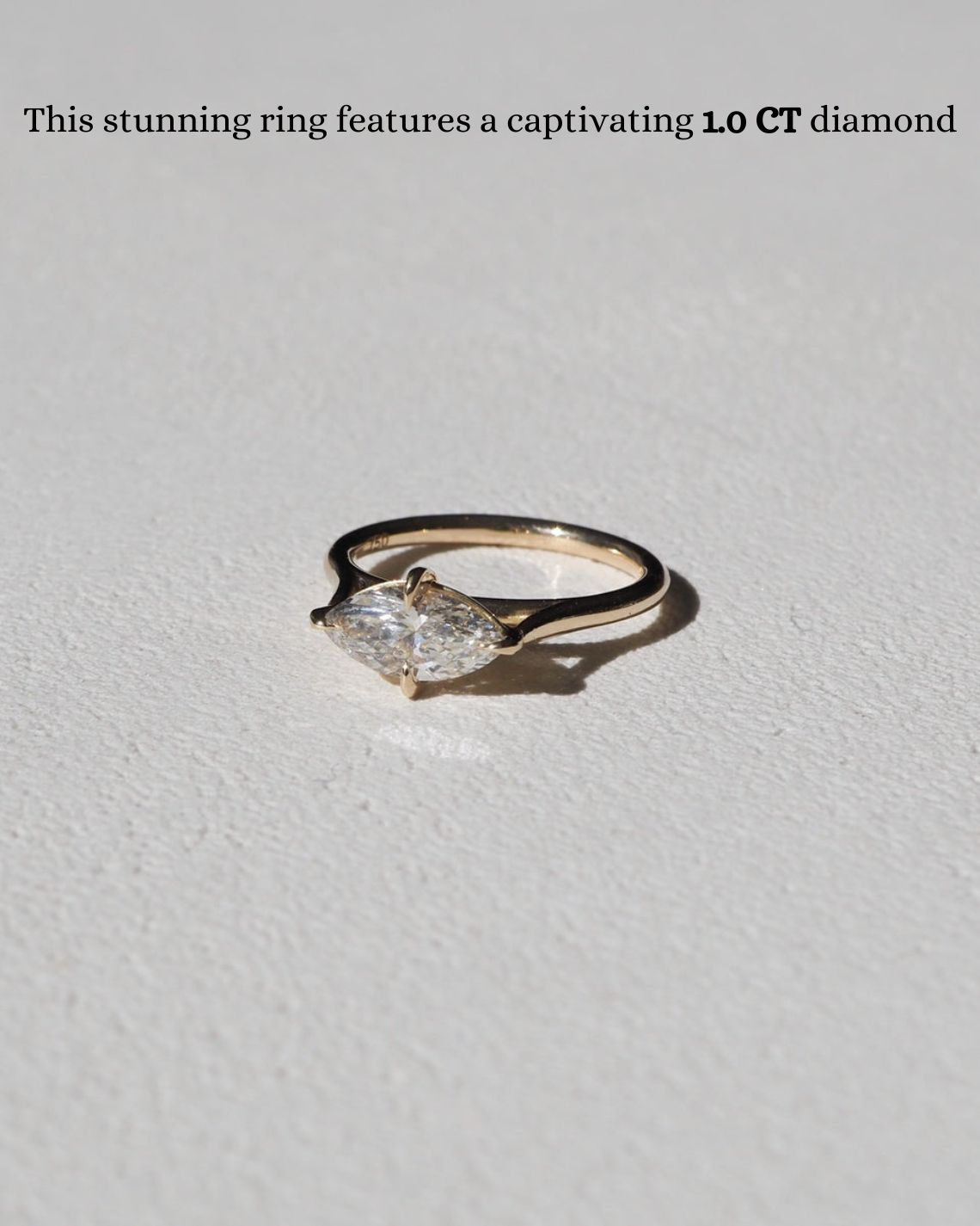 1.0 CT Marquise Moissanite Solitaire Engagement Ring