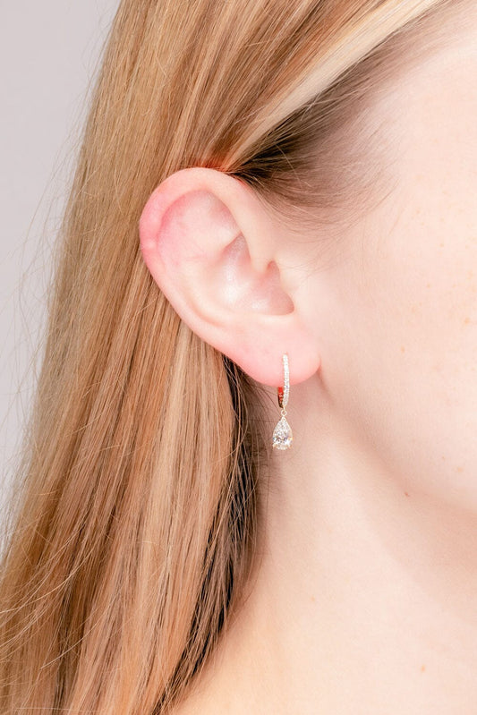 2.24 TCW Pear Moissanite Hoop Earrings