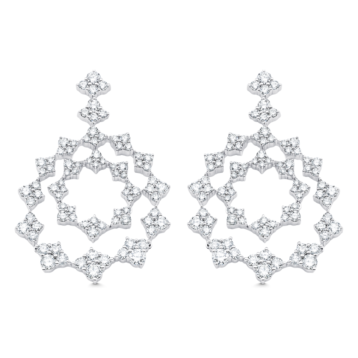 2.62 TCW Round Moissanite Diamond Drop Earrings