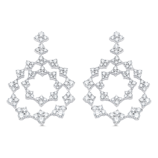 2.62 TCW Round Moissanite Diamond Drop Earrings