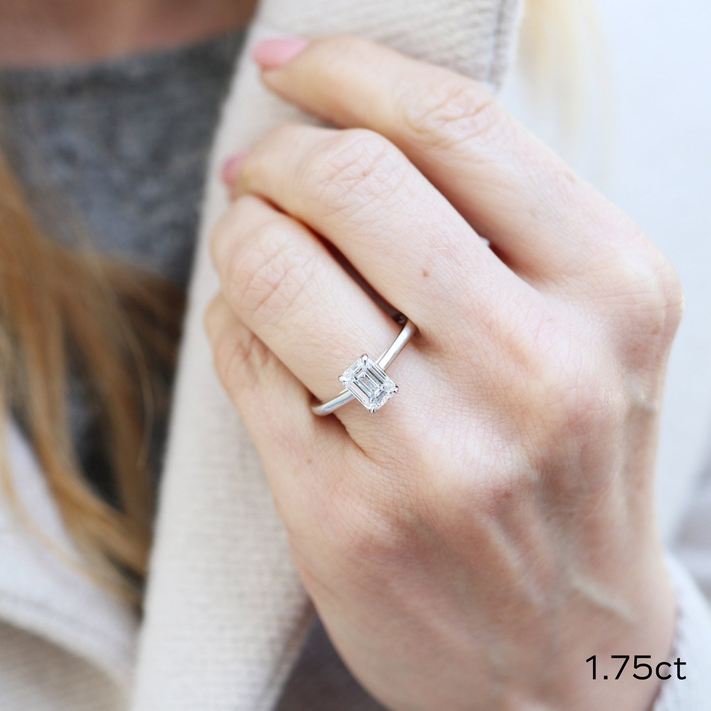 1.75ct Emerald Cut Diamond 14K Gold Engagement Ring