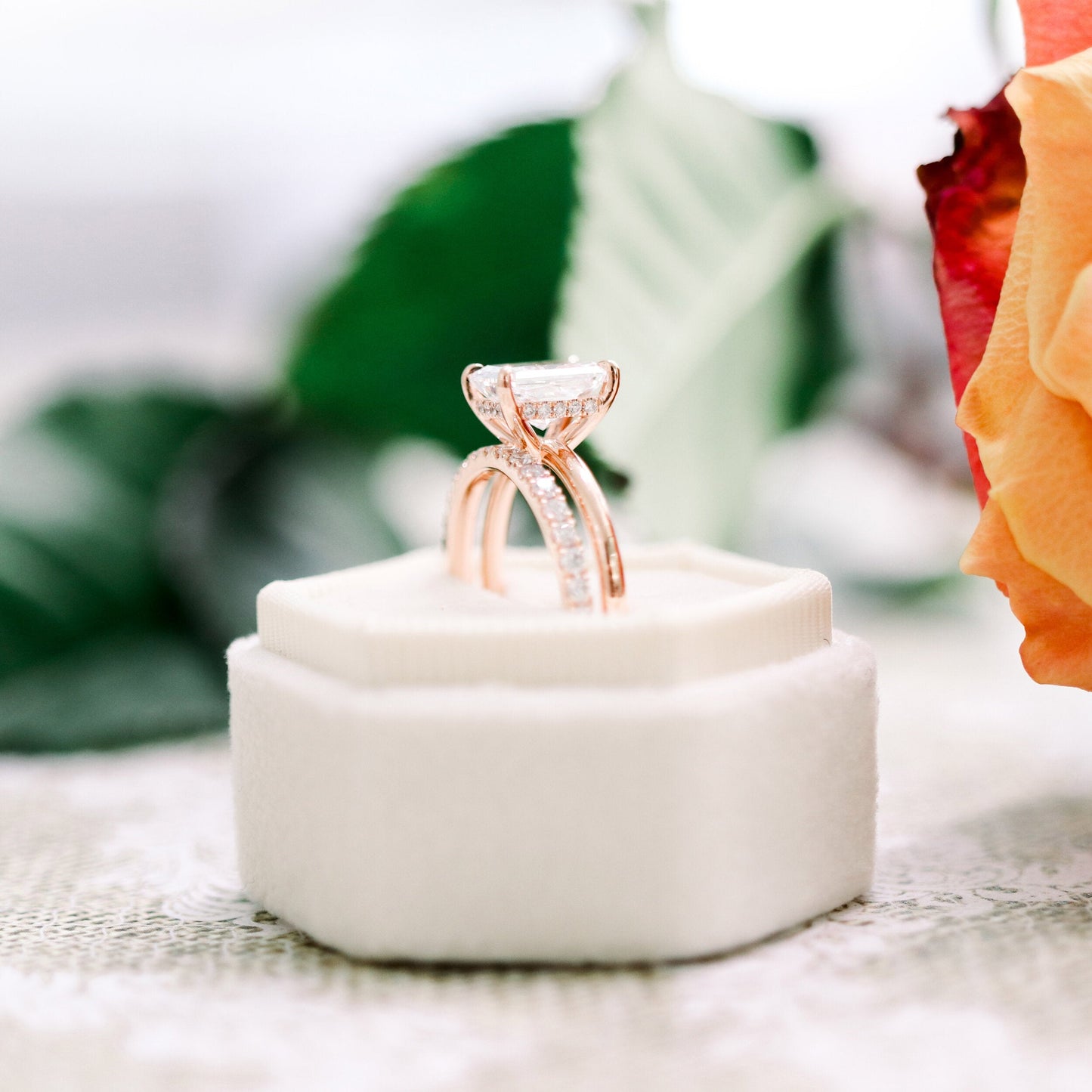3.0ct Radiant Cut Moissanite Diamond Solitaire Engagement Ring