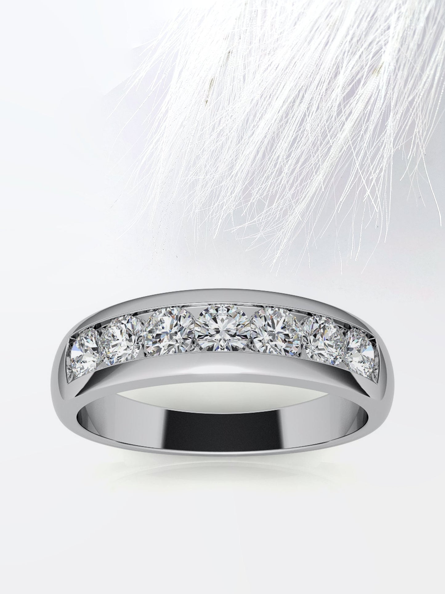 Round Cut Channel Moissanite Men's Diamond Wedding Band