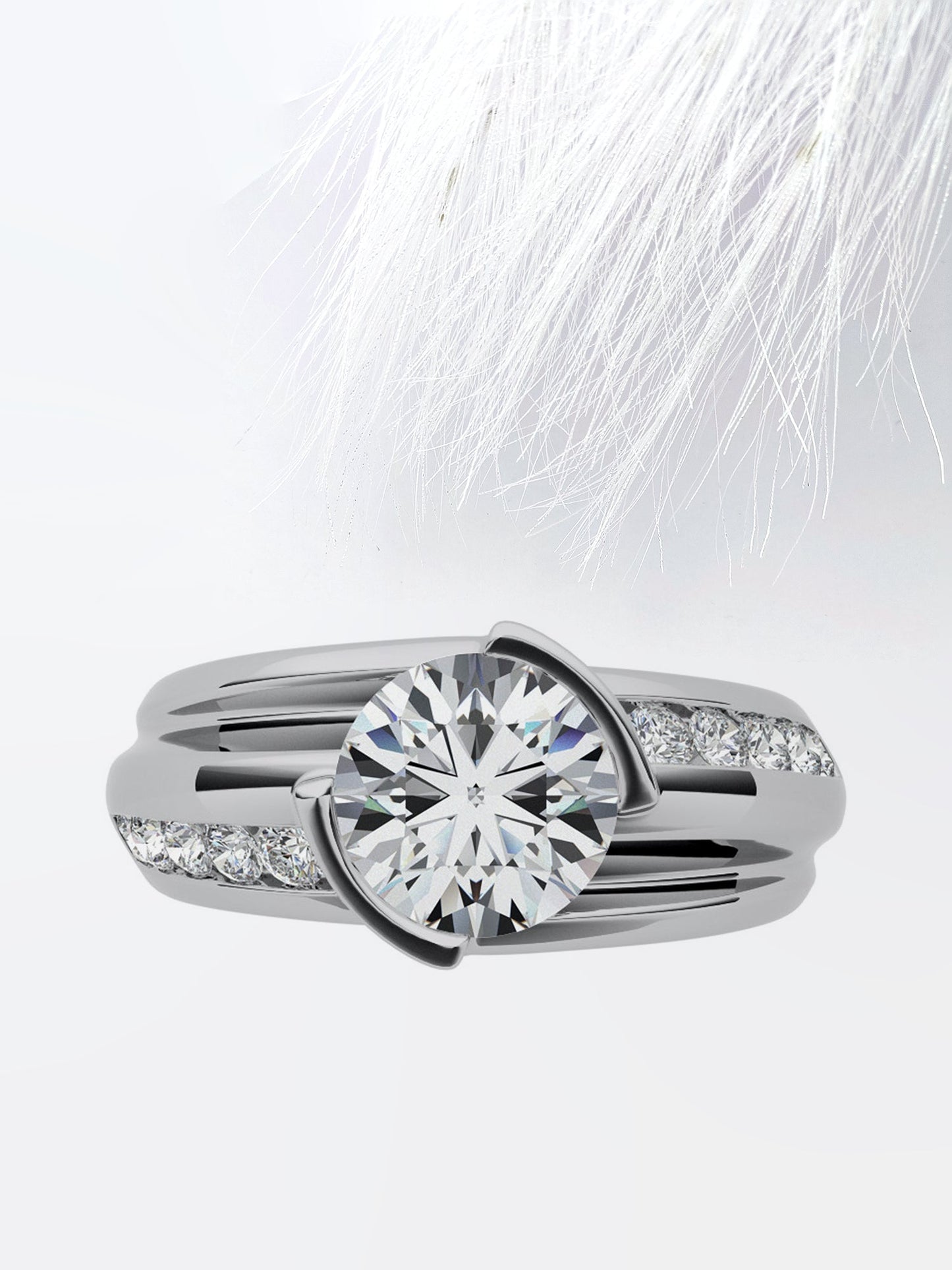 Round Cut Channel Moissanite Men's Diamond Wedding Band