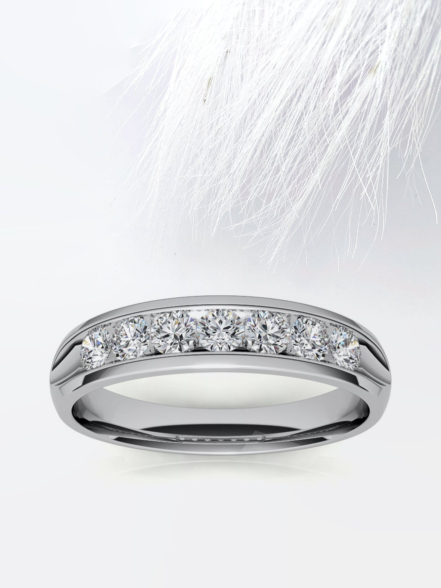 Round Cut Channel Moissanite Men's Diamond Wedding Band