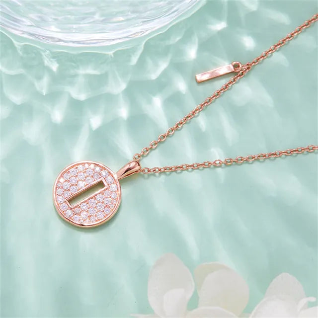 \ I \" Letter Moissanite Diamond Necklace for Women"