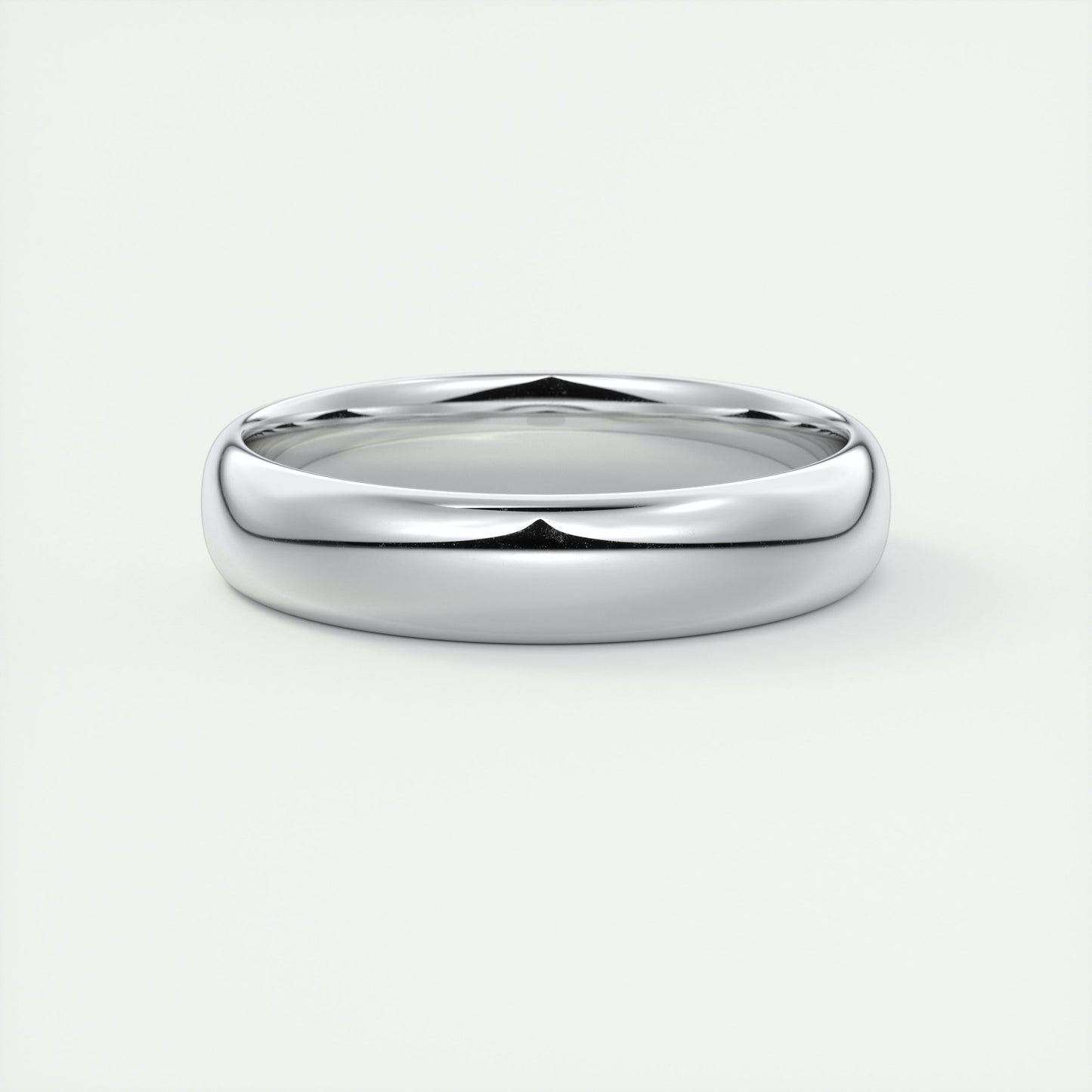 Classic Polished Finish White Gold Men's Band