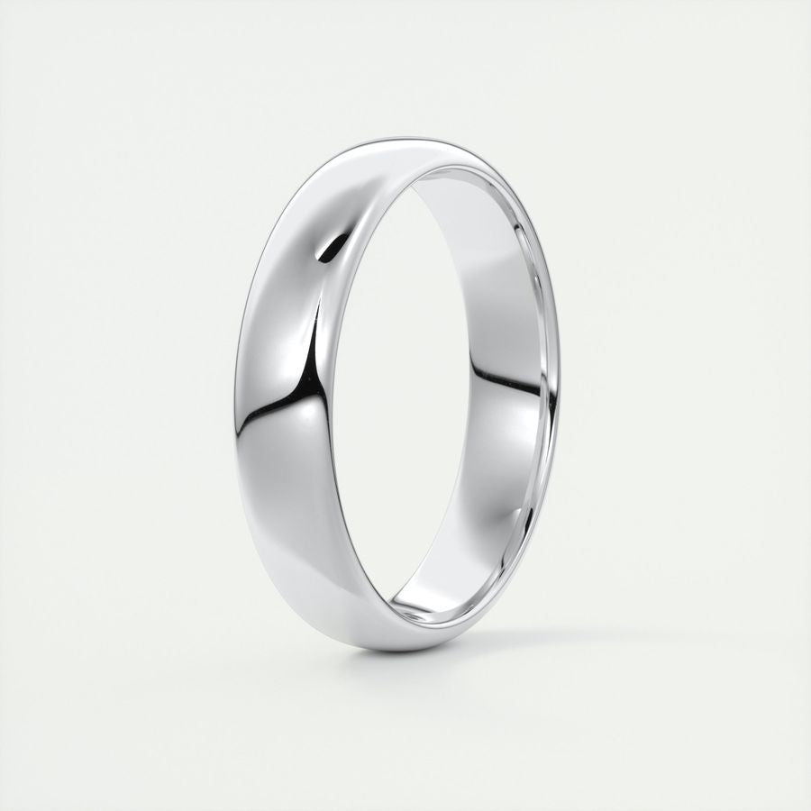Classic Polished Finish White Gold Men's Band