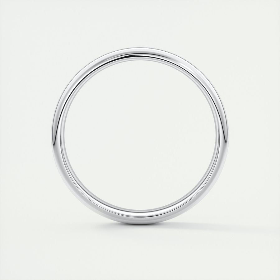 Classic Polished Finish White Gold Men's Band