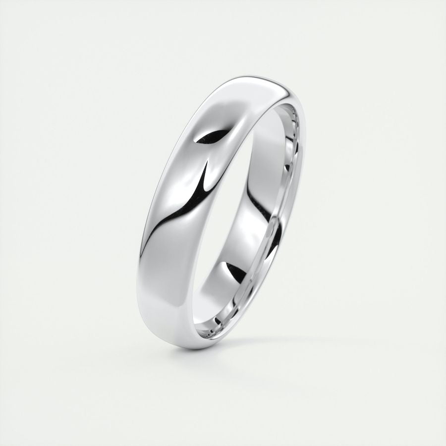 Classic Polished Finish White Gold Men's Band