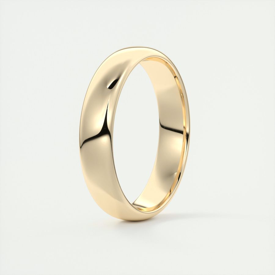 Classic Polished Finish White Gold Men's Band