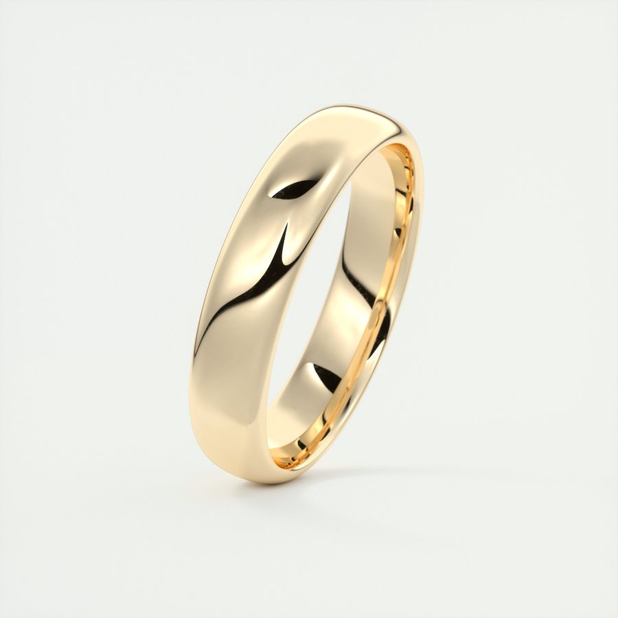 Classic Polished Finish White Gold Men's Band