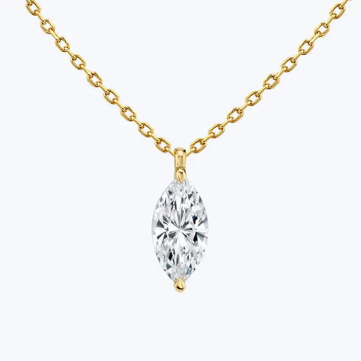 0.25-1.0 CT Marquise Moissanite Diamond Solitaire Necklace