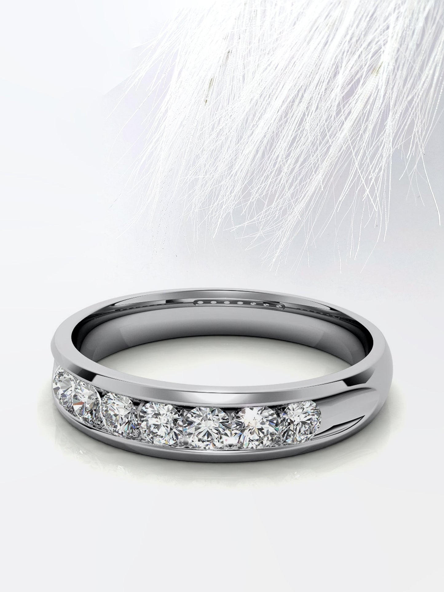 Round Cut Channel Moissanite Men's Diamond Wedding Band