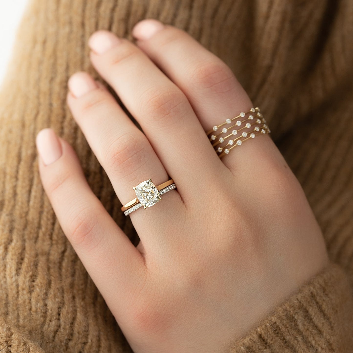 0.15 TCW Round Moissanite Full Eternity Wedding Band