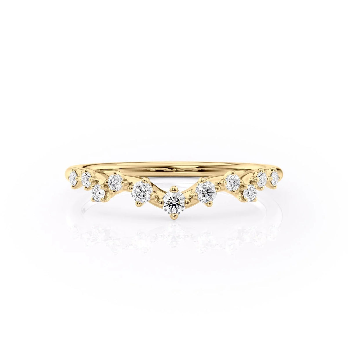 Round Brilliant Cut Cluster Diamond Moissanite Wedding Band
