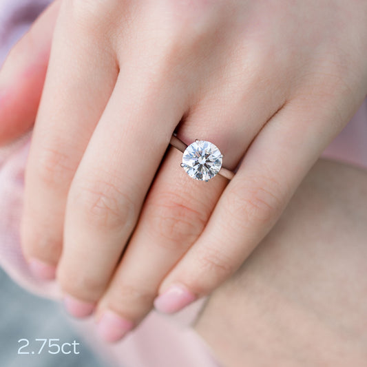 2.75ct Round Brilliant Cut Diamond 14K Gold Engagement Ring