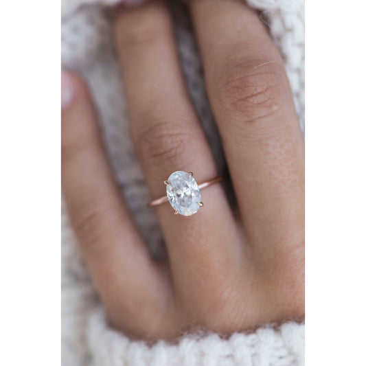 2.7 CT oval  Cut Moissanite solitaire  Engagement Ring