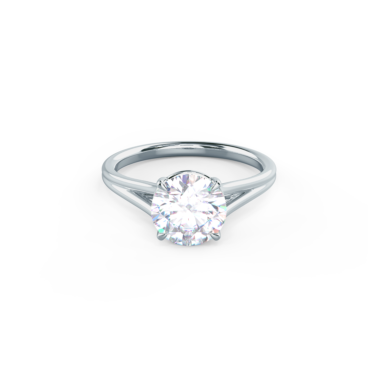 1.50ct Round Cut Moissanite Diamond Split Shank Solitaire Engagement Ring