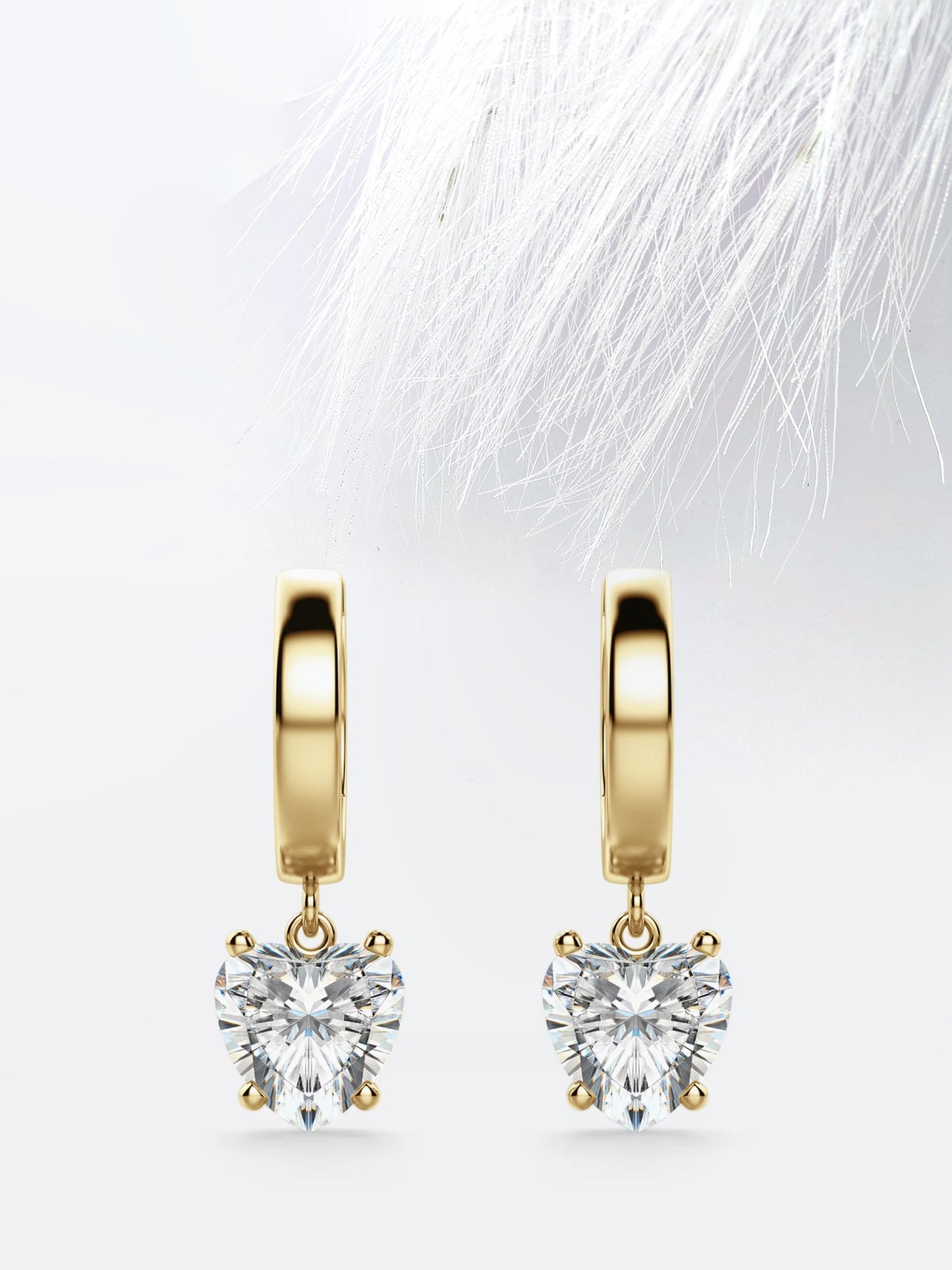 2.0CT Round Cut Drop Moissanite Diamond Earrings For Women