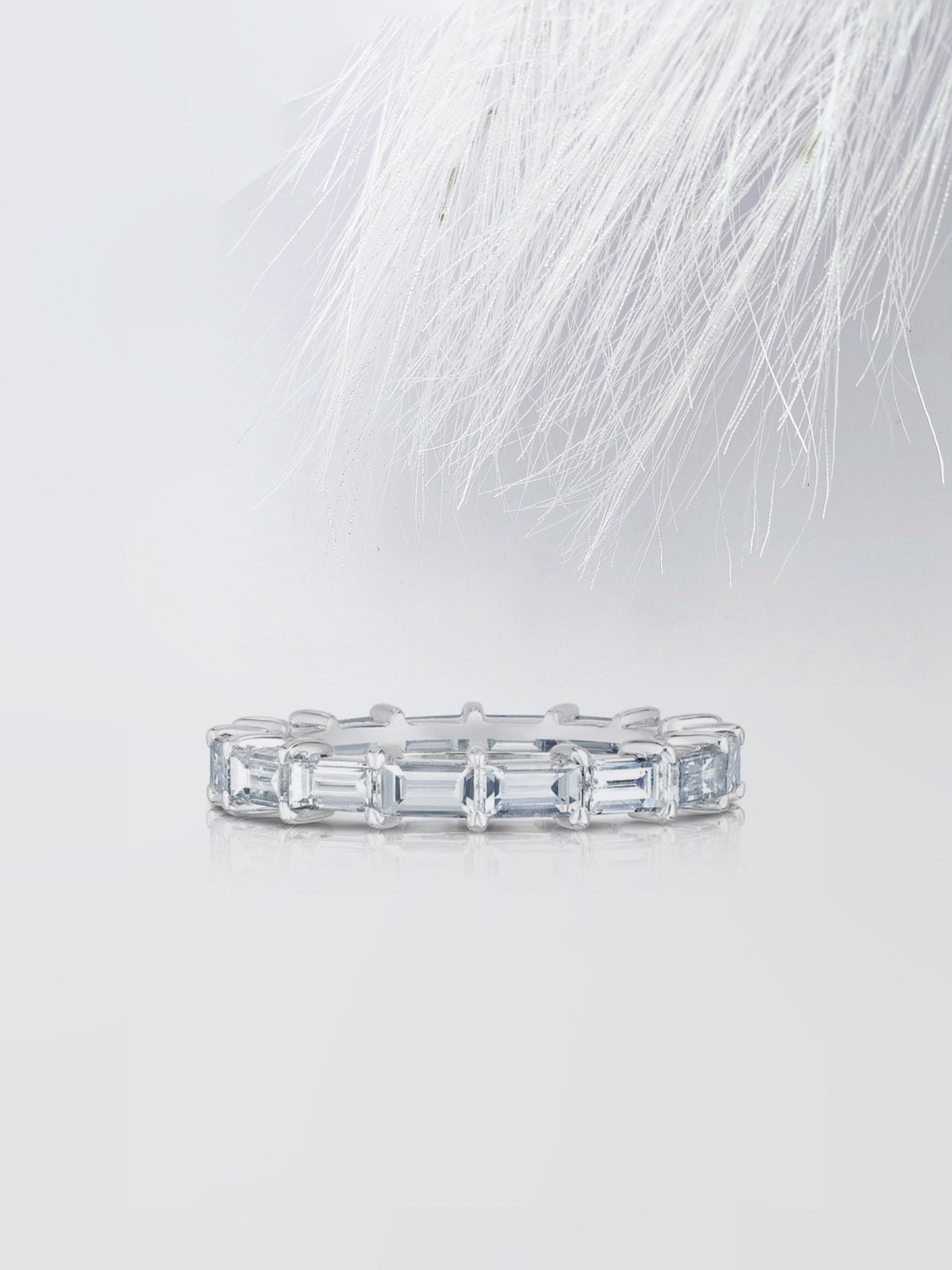 Baguette Cut Eternity Diamond Wedding Band For Women