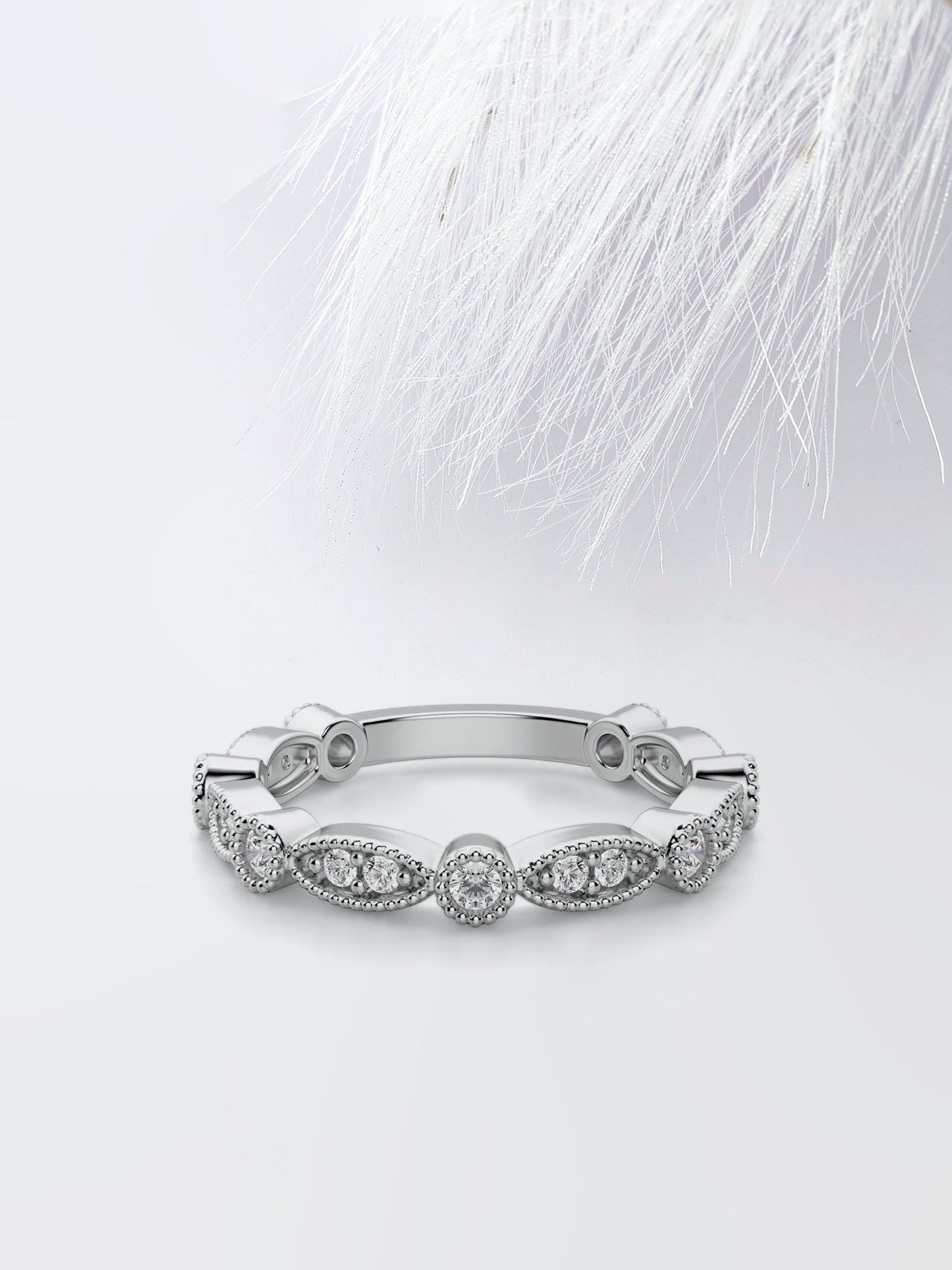 Round Cut 3\\4 Eternity Diamond Wedding Band For Her